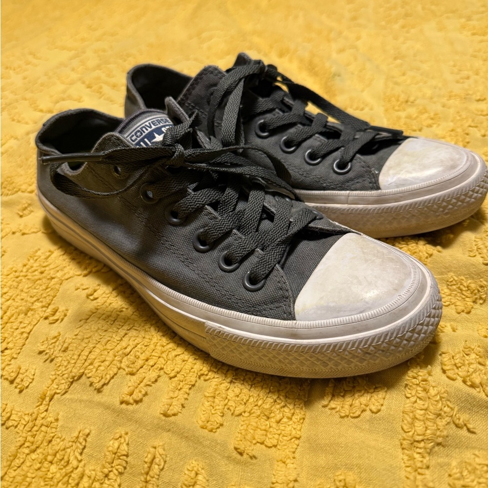 Converse All Star Low Top Chuck Taylor II Lunarlon Shoes Gray Women's 8 Men's 6